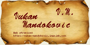 Vukan Mandoković vizit kartica